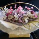 Metallring Blumenkorb mit Trockkenblumen und Schafwollfilz