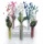 Glasvasen dekorieren mit Trockenblumen und Schafschurfilz, Deko Frühling Sommer