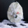 Filzband Wollfilz mit Federn aus Schafschurwolle, Bastelfilz, Gr. L 1 m, B 15 cm  weiß -  creme