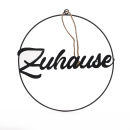 Metallring mit Schrift Zuhause schwarz D 30 cm, Deko-Ring...