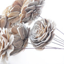 Sola Holzrosen, Rosen mit Holzoptik, whitewashed, VE 1 Stk. Gr. 8 cm