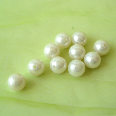 Große Perlen mit Loch, D 2 cm, 10 Stück