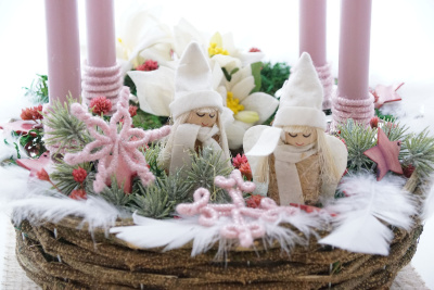 DIY Adventskranz im Vintage Look