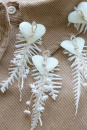 Anstecker Hochzeit, Hochzeitsanstecker aus Trockenblumen weiß, Boho Style selbermachen