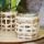 Glasvase Windlicht mit Holzspan dekoriert Boho Gr 8x8 cm rund