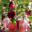 Glasvasen Mustermix Glasflaschen klein klar eckig VE 12 Stk H 13 cm 3 x 4 Stk sortiert im Muster