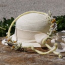Sommerhut mit Trockenblumen dekorieren DIY Sommerdeko