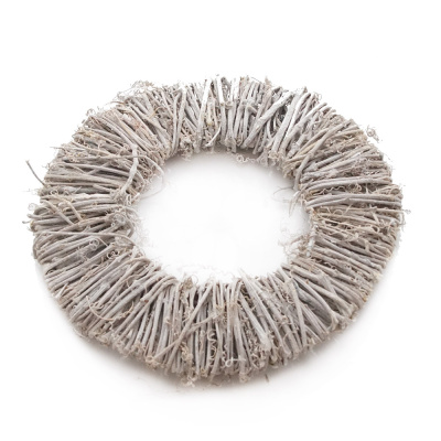 Rebenkranz flach, Loop weiß D 30 cm Kranz aus Rebe Türkranz Wandkranz