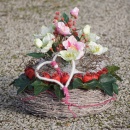 Zweig-Pflanzschale Pflanzschale weiß aus feinen Zweigen mit Folie Gr. D 35 cm H 11 cm