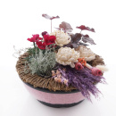 DIY Grabgesteck in Grabschale mit Trockenblumenmix,...