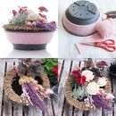 DIY Grabgesteck in Grabschale mit Trockenblumenmix,...