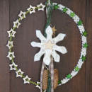DIY Loop Weihnachten mit Wollstern und Zapfen,...