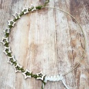 DIY Loop Weihnachten mit Wollstern und Zapfen, Türschmuck Advent
