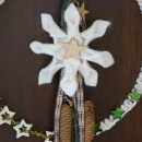 DIY Loop Weihnachten mit Wollstern und Zapfen, Türschmuck Advent