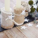 48 Streudeko Holz Sterne, Weihnachten in Weiß, 34 mm