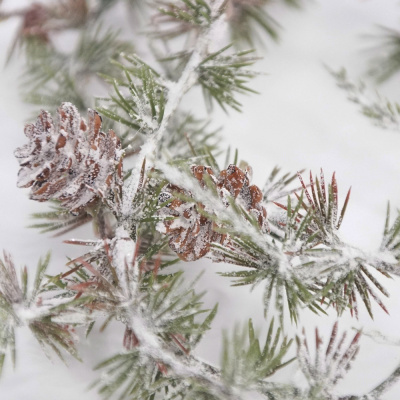 Girlande Fichte mini, Zuckerfichte Gr. L 176 cm grün-weiss, Adventsdeko, Weihnachtsdeko