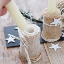 DIY Loop stehend mit Weihnachtsdeko Kerzenständer und Trockenfloristik für Tischdeko und Fensterdeko Weihnachten