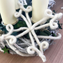 DIY Adventskranz groß weiß - gruen mit Eukalyptus,Trockenblumen und Wickelstern