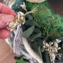 DIY Adventskranz groß weiß - gruen mit Eukalyptus,Trockenblumen und Wickelstern
