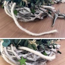 DIY Adventskranz groß weiß - gruen mit Eukalyptus,Trockenblumen und Wickelstern