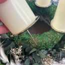 DIY Adventskranz groß weiß - gruen mit Eukalyptus,Trockenblumen und Wickelstern