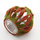 Adventskranz mit Windlicht auf Holzteller moderne Weihnachtsdeko mit Wollfilz