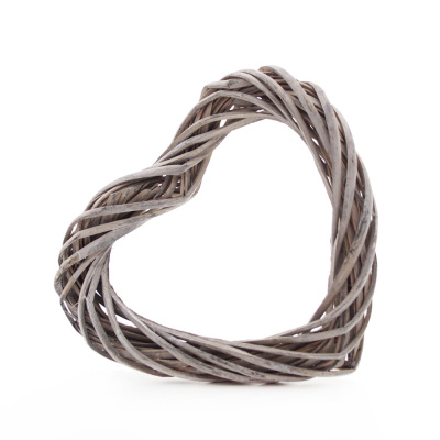 Reben-Herz Dekoherz aus rebe grob gewickelt offen weiß gewaschen Gr. 17x17x2 VE 1 Stk.