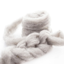 Wolle Lunte grau, Strang, Kammzug mit L 5 m, zum Basteln...