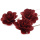 Holzrosen offen 3 Stück, 8 cm, rot L 28 cm dunkelrot, haltbare Rosen