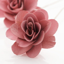 Holzrosen offen 3 Stück, 8 cm, rosa L 28 cm haltbare Rosen