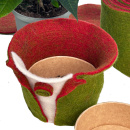 DIY Übertopf für Weihnachtssterne aus Wollband...