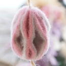 Filzband - Wollband L 2,5 m, B 7,5 cm, zweifarbig, zum Basteln und Dekorieren! Rosa - grau