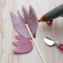 Tulpen Blumen für Frühling aus Wollfilz, Wollband, Fensterdeko