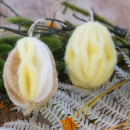 DIY Türschmuck Frühling Ostern mit Trockenblumenmix auf Wollzopf