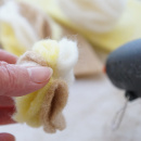 DIY Wabeneier aus Wollband 100% Schurwolle, dreifarbig Trend Basteln modern und trendig