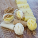 DIY Wabeneier aus Wollband 100% Schurwolle, dreifarbig Trend Basteln modern und trendig