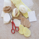 DIY Wabeneier aus Wollband 100% Schurwolle, dreifarbig Trend Basteln modern und trendig