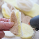 DIY Wabeneier aus Wollband 100% Schurwolle, dreifarbig Trend Basteln modern und trendig