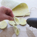 DIY Ostereier Wabeneier aus Wollband zweifarbig 100% Schurwolle,Trend Basteln modern und nachhaltig