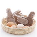 DIY Osterdeko Huhn, Hühner als Eierwärmer und Tischdeko aus Wollband Vintage