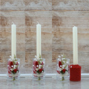 DIY Kerzenständer Kerzenhalter Glas, moderne Tischdeko mit Trockenblumen in vielen Farben
