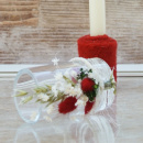 DIY Kerzenständer Kerzenhalter Glas, moderne Tischdeko mit Trockenblumen in vielen Farben