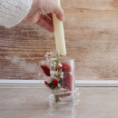 DIY Kerzenständer Kerzenhalter Glas, moderne Tischdeko mit Trockenblumen in vielen Farben