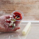 DIY Kerzenständer Kerzenhalter Glas, moderne Tischdeko mit Trockenblumen in vielen Farben