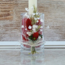 DIY Kerzenständer Kerzenhalter Glas, moderne Tischdeko mit Trockenblumen in vielen Farben