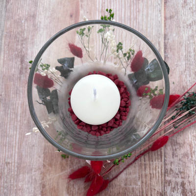 Glasvase klar Windlicht rund für Tischdeko Hochzeit & Geburtstag