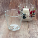 Glasvase rund klar, VE 1 St. Gr. 12 x 11 x 8 cm, Windlicht f&uuml;r Tischdeko mit Glas