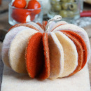 Filzband - Wollband, L 1 m, B 15 cm, zweifarbig, Apricot - Creme meliert