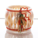 Filzband - Wollband, L 1 m, B 15 cm, zweifarbig, Apricot - Creme meliert