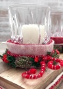 Holz-Adventstablett mit DIY-Idee und Glas-Windlicht, modern und klassisch dekoriert von Bastelspass24